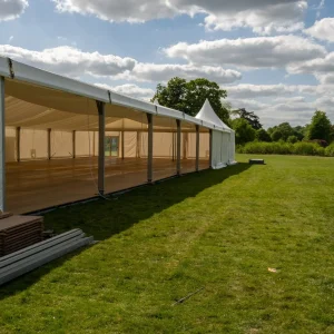 The,Cloudy,Blue,Sky,Over,Marquee,For,Party,And,Events